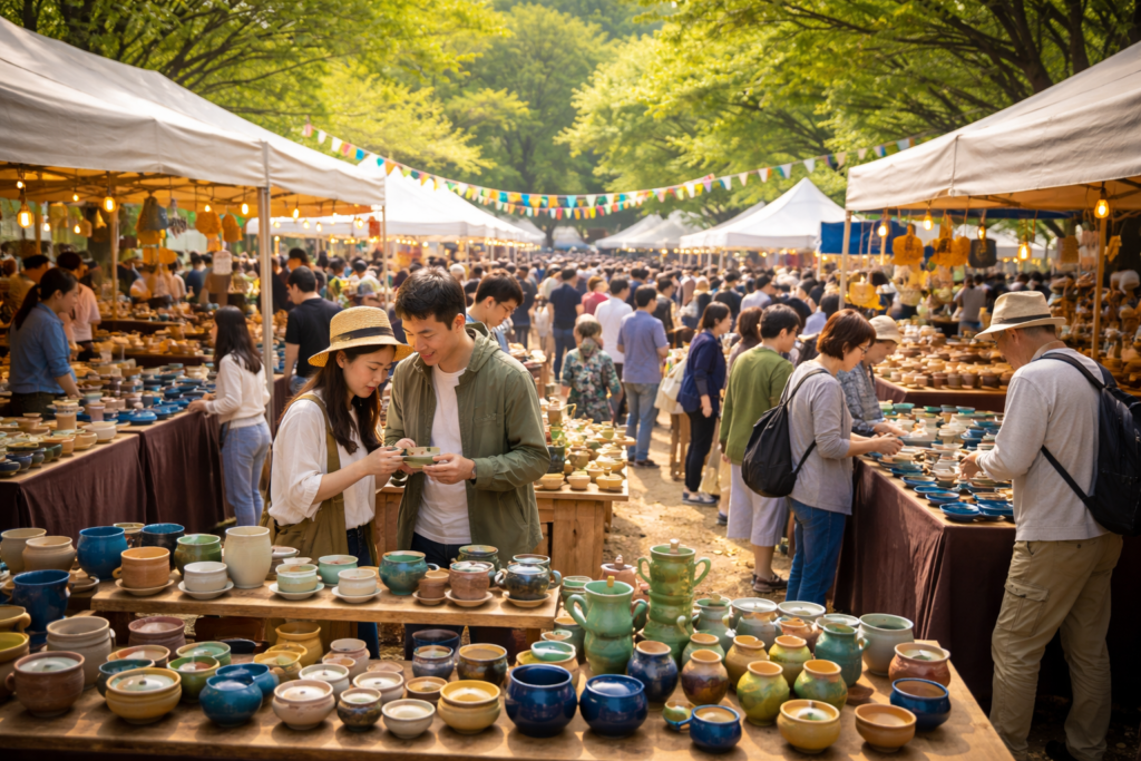 現在の画像: 笠間の陶炎祭(ひまつり)