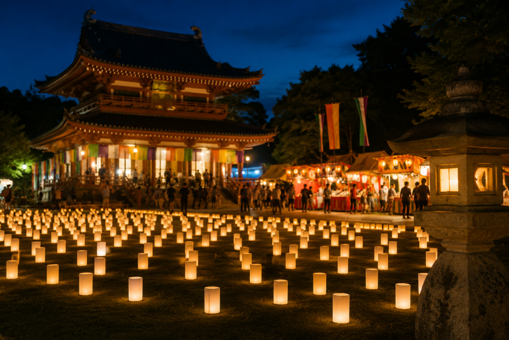 【2026】潮来市・潮音寺万燈会｜万燈と屋台・奉納行事を楽しむ夏の夜