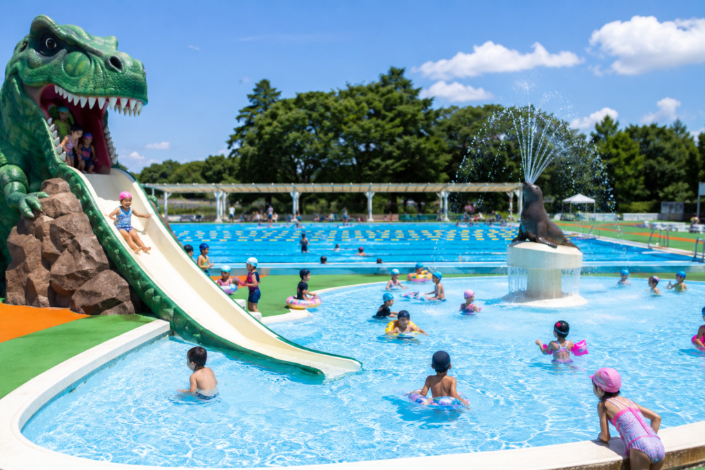 坂東市 八坂公園プールオープン