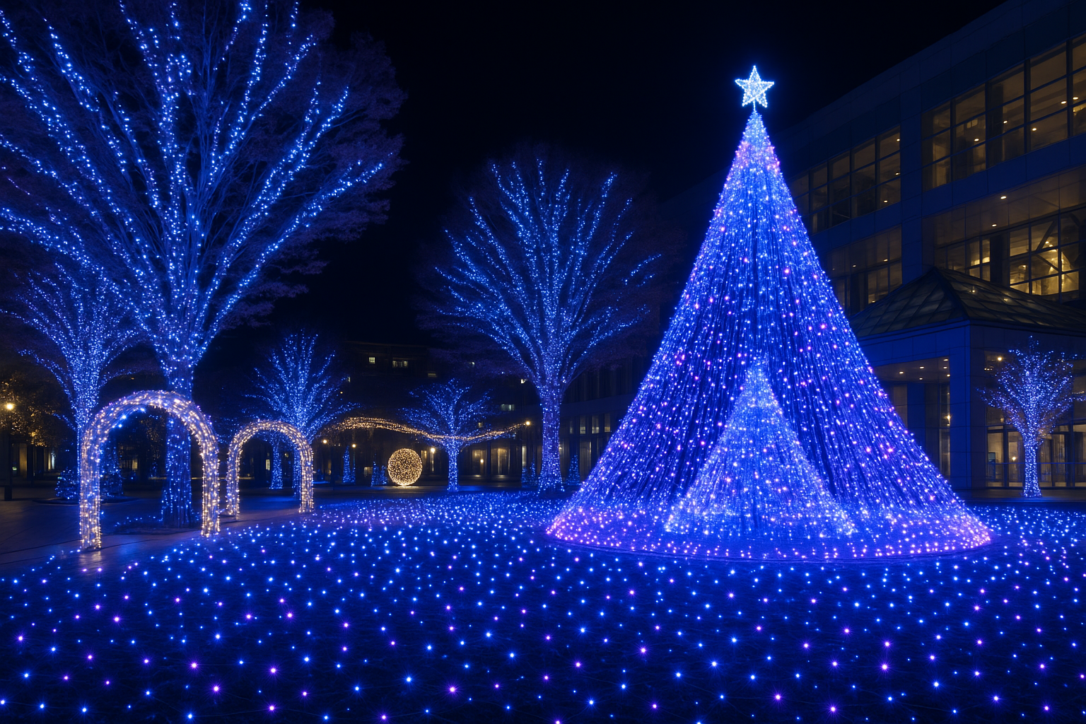 1)　夜のイルミネーション 2025 ひたちスターライトイルミネーション 〜冬の夜空に輝く光の舞