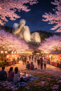 ダイダラボウ桜ライトアップ