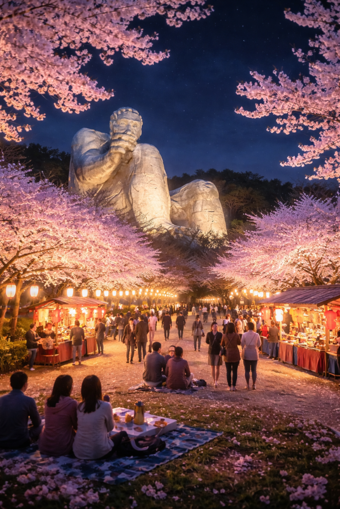 ダイダラボウ桜ライトアップ