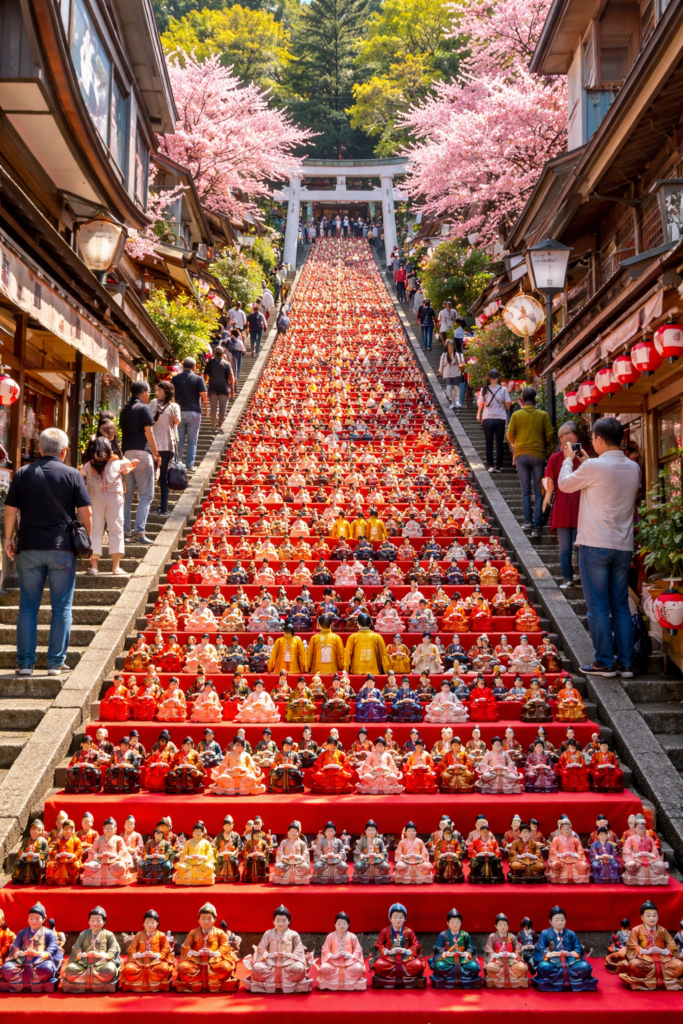 現在の画像: 百段階段でひなまつり