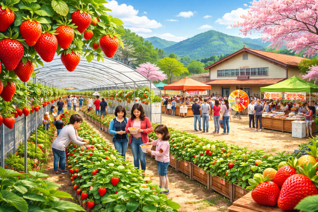 現在の画像: 朝日里山いちご祭り