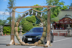 笠間市・車の茅の輪くぐり