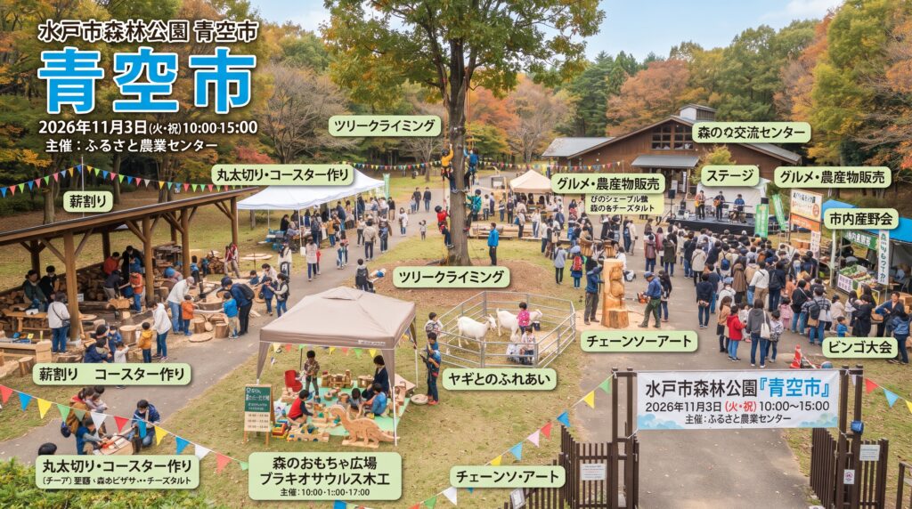 現在の画像: 水戸市森林公園「青空市2026」