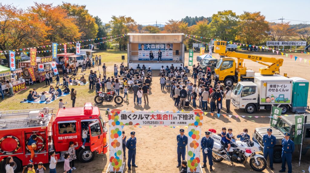 常陸大宮市「働くクルマ大集合!! in下檜沢」