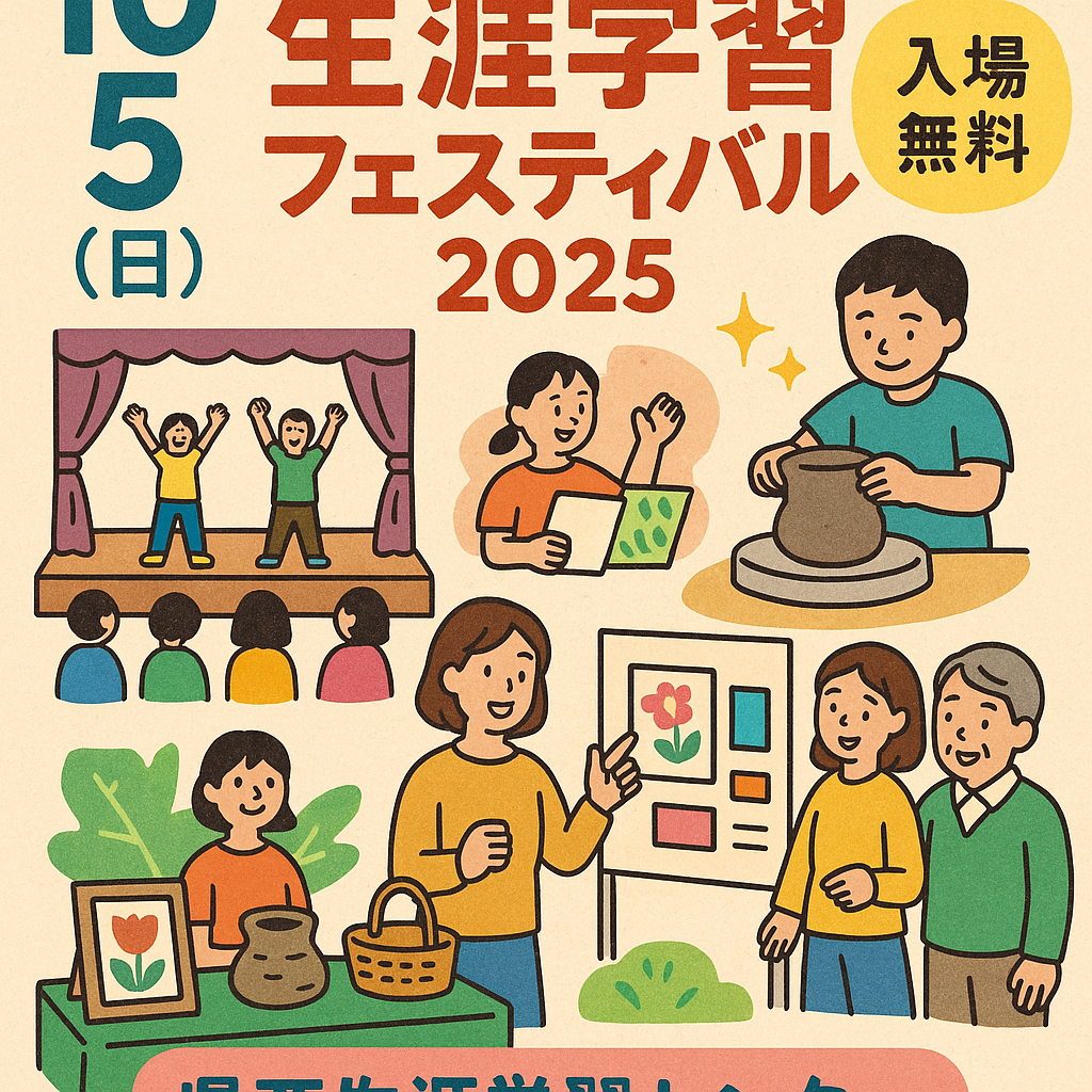 筑西市・生涯学習フェスティバル2025:学びと体験がいっぱい!県西生涯学習センターで10月5日開催 – 茨城県・今週末のイベント情報&花火大会&お祭り