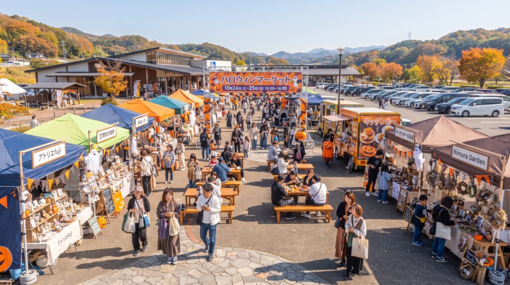 現在の画像: 道の駅かさま ハロウィンマーケット