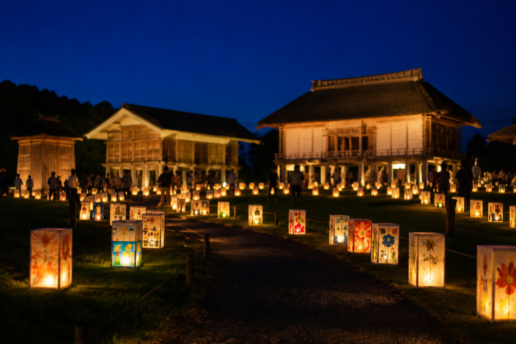 つくば市 平沢官衙遺跡 万灯夏まつり