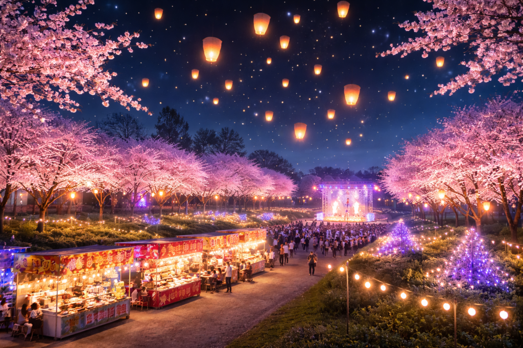 現在の画像: かわち桜まつり｜ライトアップ＆スカイランタン