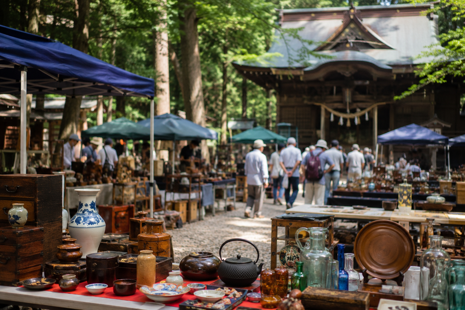 【2026】つくば市一ノ矢八坂神社骨董市｜毎月開催のアンティークマーケットを楽しもう