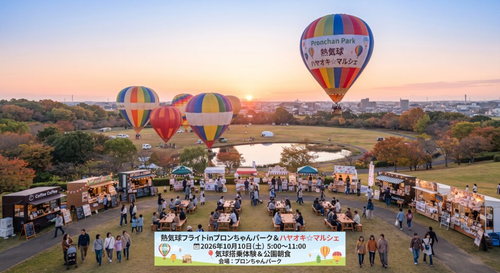 現在の画像: ひたちなか市|熱気球フライト&ハヤオキ☆マルシェ